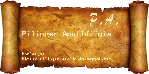 Pilinger Apollónia névjegykártya